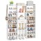 Tall Shoe Organizer with 10 Shelves, Non-Woven Drawer and Hanging Hooks